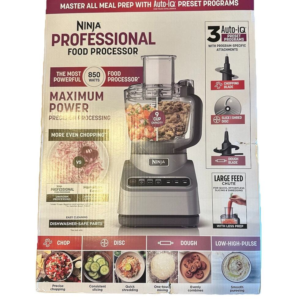 Ninja BN600 Professional Food Processor 9 Cup 850W Auto-IQ Complete